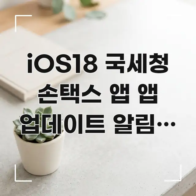 iOS18 국세청 손택스 앱 앱 업데이트 알림이 안 꼭 알아야 할 정보를 담은 글 소개 썸네일 이미지