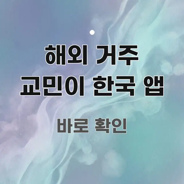해외 거주 교민이 한국 앱 꼼꼼하게 정리된 미니멀 블로그 썸네일 - 설명을 돕는 이미지