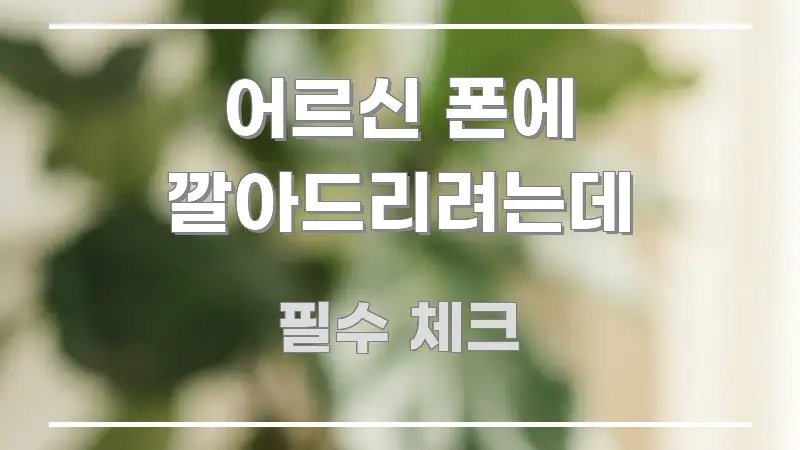 어르신 폰에 깔아드리려는데 주요 포인트를 요약한 핵심 키워드 시각화 이미지 - 설명을 돕는 이미지