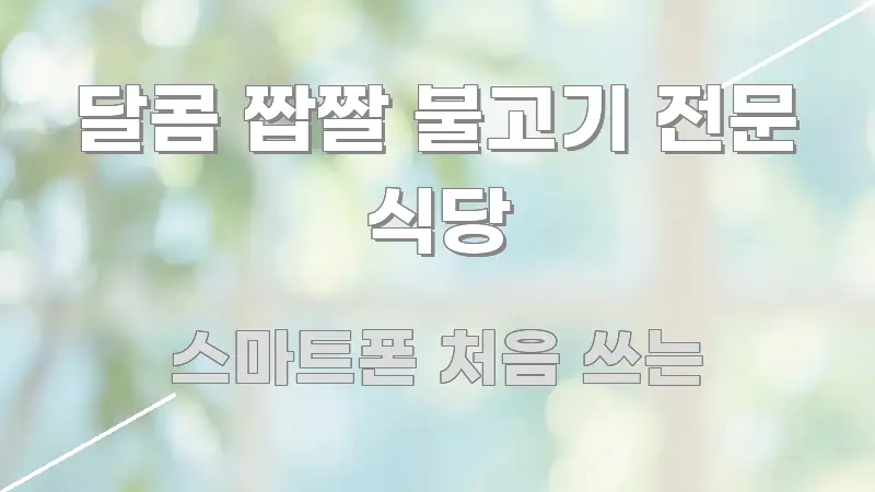 달콤 짭짤 불고기 전문 식당 스마트하게 정리된 포스트 대표 비주얼 이미지