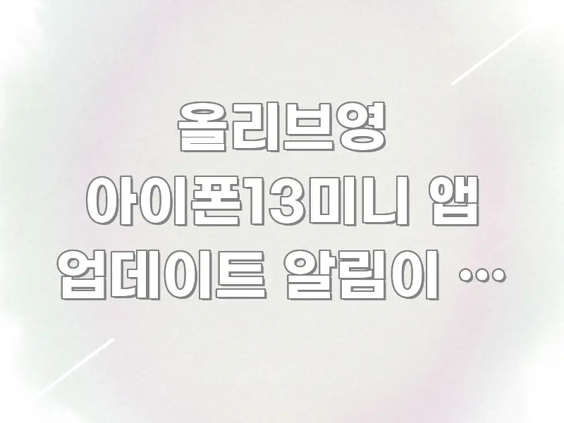 올리브영 아이폰13미니 앱 업데이트 알림이 안 와요 — 한눈에 보기 좋게 요약한 가독성 높은 정보 이미지 - 참고용 이미지