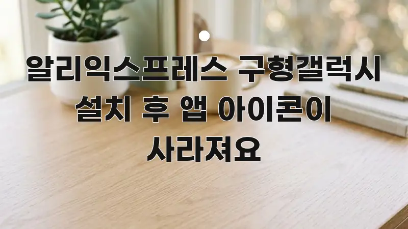 알리익스프레스 구형갤럭시 설치 후 앱 아이콘이 사라져요 한눈에 들어오는 정보 요약 포스터