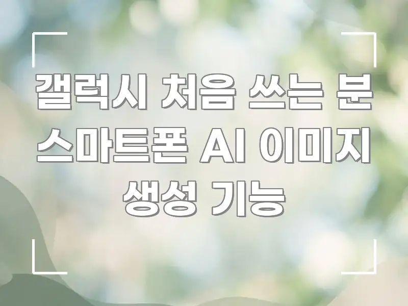갤럭시 처음 쓰는 분 스마트폰 AI 이미지 생성 기능 쉽게 따라할 수 있는 블로그용 카드뉴스 썸네일 - 가독성을 높이는 이미지