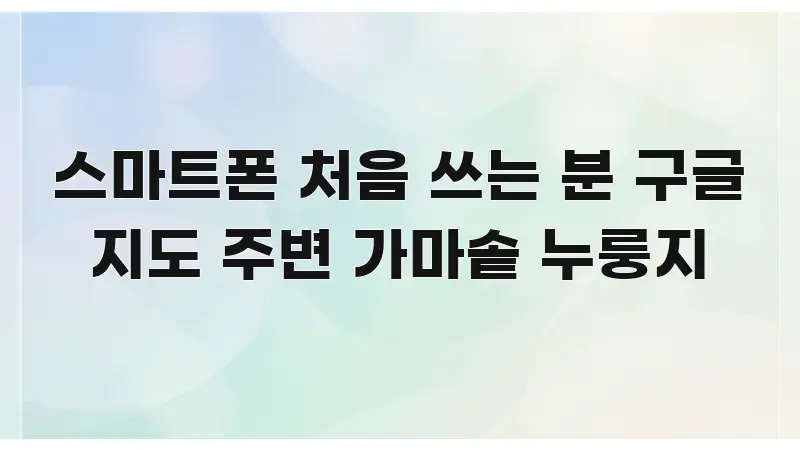 스마트폰 처음 쓰는 분 구글 지도 주변 가마솥 누룽지 핵심 요점 중심의 가독성 높은 정보 이미지 - 활용 예시 이미지