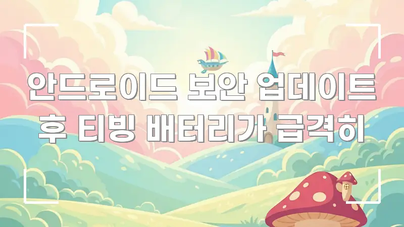 안드로이드 보안 업데이트 후 티빙 배터리가 급격히 한눈에 들어오는 블로그 섹션 구분 이미지 - 활용 예시 이미지