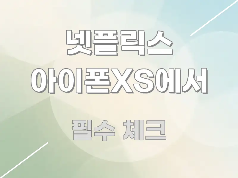넷플릭스 아이폰XS에서 구조적으로 정리된 콘텐츠 요약 표지 이미지