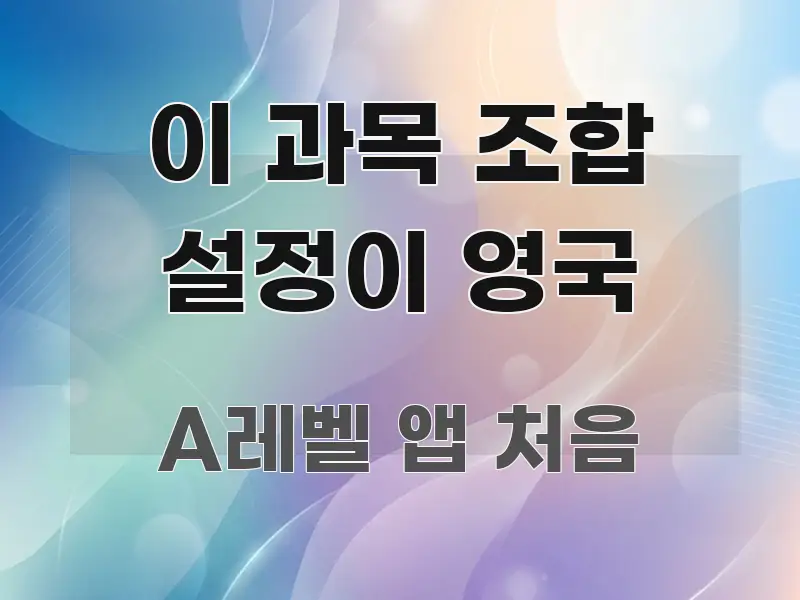 이 과목 조합 설정이 영국 핵심 개념을 담은 텍스트 중심 디자인 표지 - 설명을 돕는 이미지