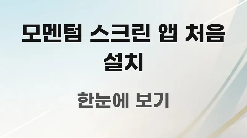 모멘텀 스크린 앱 처음 설치 한눈에 들어오는 읽기 좋은 정보 카드 - 글 흐름을 돕는 시각 자료