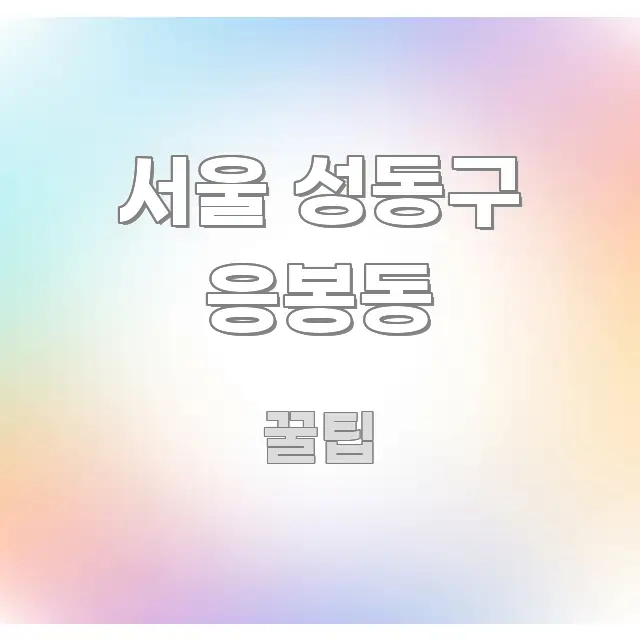 서울 성동구 응봉동 깔끔하게 정리된 텍스트형 카드뉴스 표지 이미지