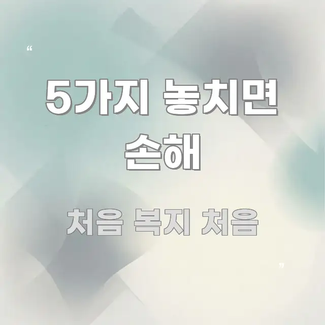 5가지 놓치면 손해 핵심 요약 5가지 놓치면 손해 효율적으로 구성된 정보 정리 카드 이미지 - 참고용 이미지