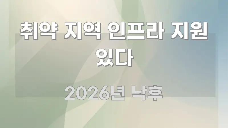 취약 지역 인프라 지원 있다 가독성 높게 정리한 블로그 헤더 이미지 - 본문 내용과 연관된 이미지