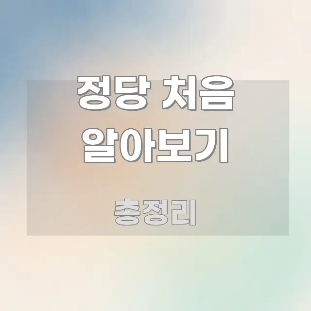 정당 처음 알아보기 핵심 개념을 담은 깔끔한 인포그래픽 표지