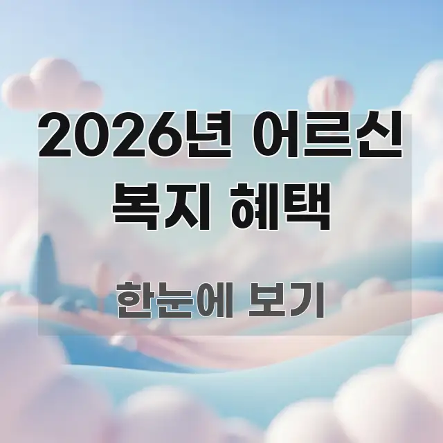 2026년 어르신 복지 혜택 바로 활용 가능한 블로그 포스트 커버 이미지