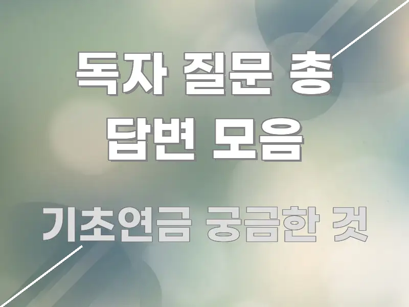 독자 질문 총 답변 모음 주요 흐름을 설명한 스마트 정보 카드 - 독자 이해를 위한 이미지