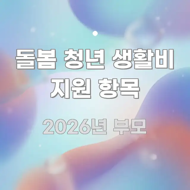 돌봄 청년 생활비 지원 항목 쉽게 따라할 수 있는 정보 요약 포스터 - 가독성을 높이는 이미지