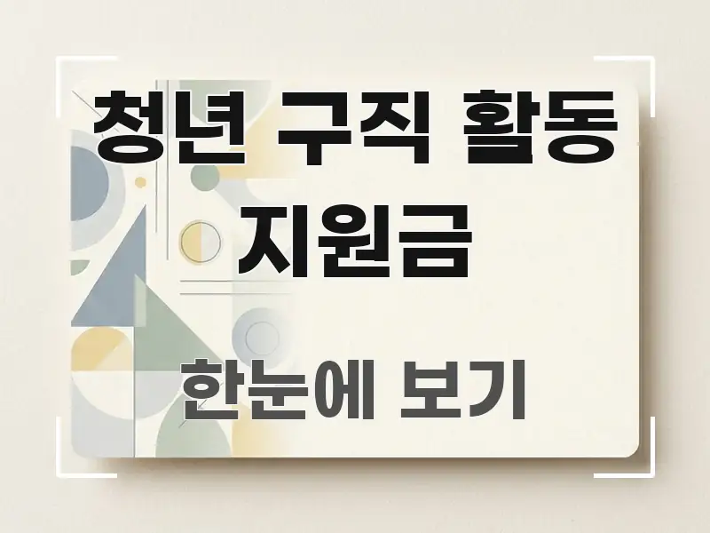 청년 구직 활동 지원금 정보 이미지 청년 구직 활동 지원금 스마트하게 정리된 심플 타이포그래피 표지