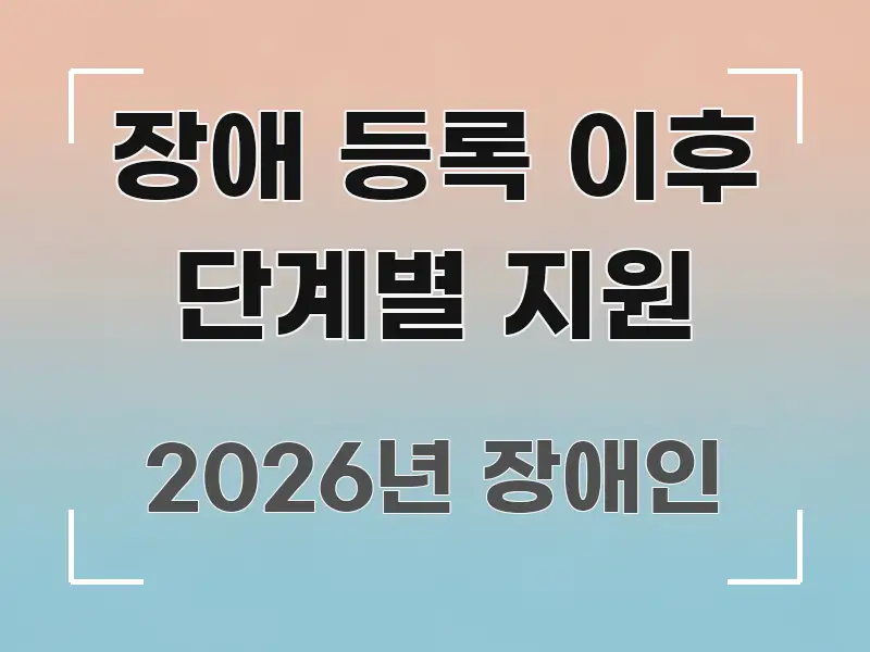 장애 등록 이후 단계별 지원 꼼꼼하게 정리된 심플 타이포그래피 표지