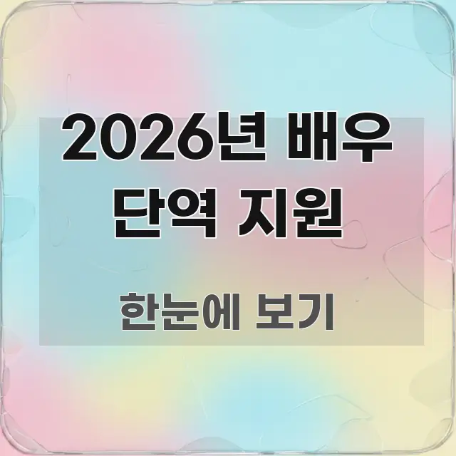 2026년 배우 단역 지원 전문가가 선별한 가독성 높은 정보 이미지 - 글 흐름을 돕는 시각 자료