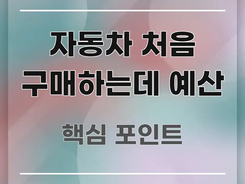 자동차 처음 구매하는데 예산 깔끔하게 정리된 정보 정리 카드 이미지