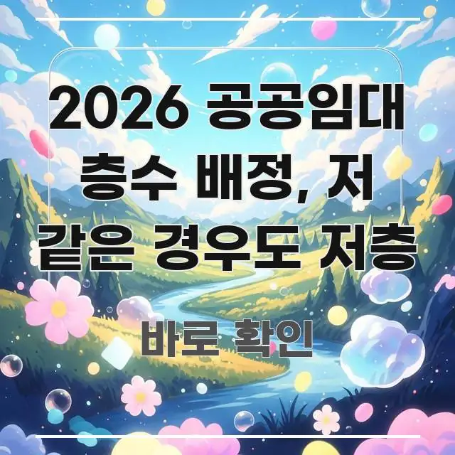 2026 공공임대 층수 배정, 저 같은 경우도 저층 시선을 사로잡는 모던 카드뉴스 디자인