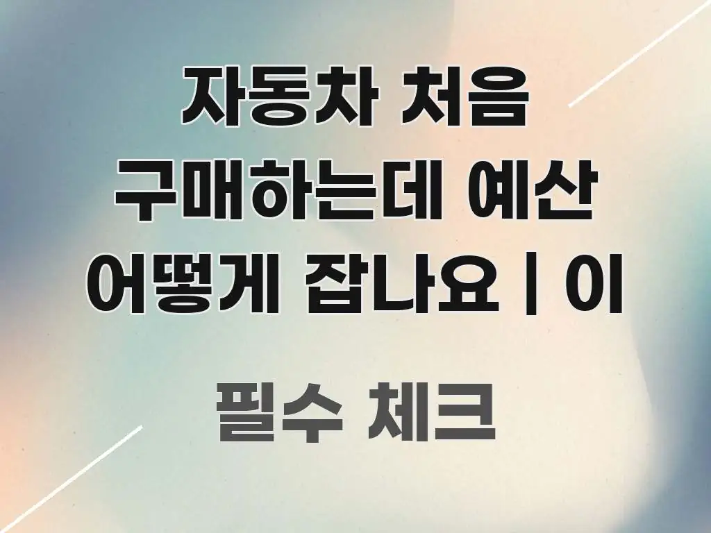 자동차 처음 구매하는데 예산 어떻게 잡나요 | 이 중요 내용만 뽑은 모던 카드뉴스 디자인 - 글 흐름을 돕는 시각 자료