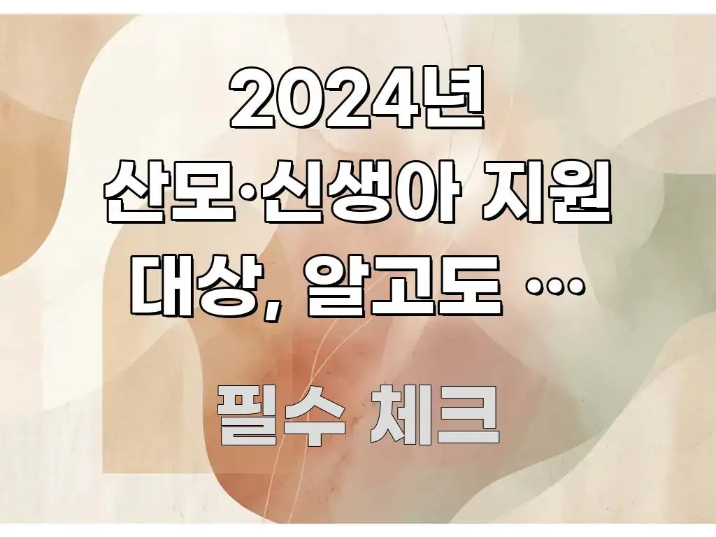 2024년 산모·신생아 지원 대상, 알고도 못 받는 중요 내용만 뽑은 포스트 대표 비주얼 이미지 - 본문 내용과 연관된 이미지