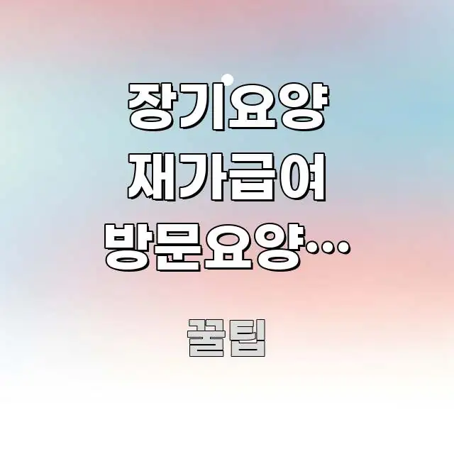 장기요양 재가급여 방문요양과 주야간보호 동시 이용 중요 내용만 뽑은 텍스트 포스터 이미지