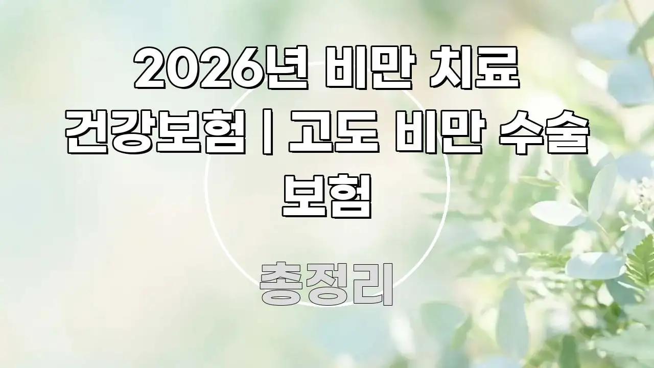2026년 비만 치료 건강보험 | 고도 비만 수술 보험 꼭 알아야 할 정보를 담은 정보 카드 디자인 이미지 - 내용 요약을 위한 이미지