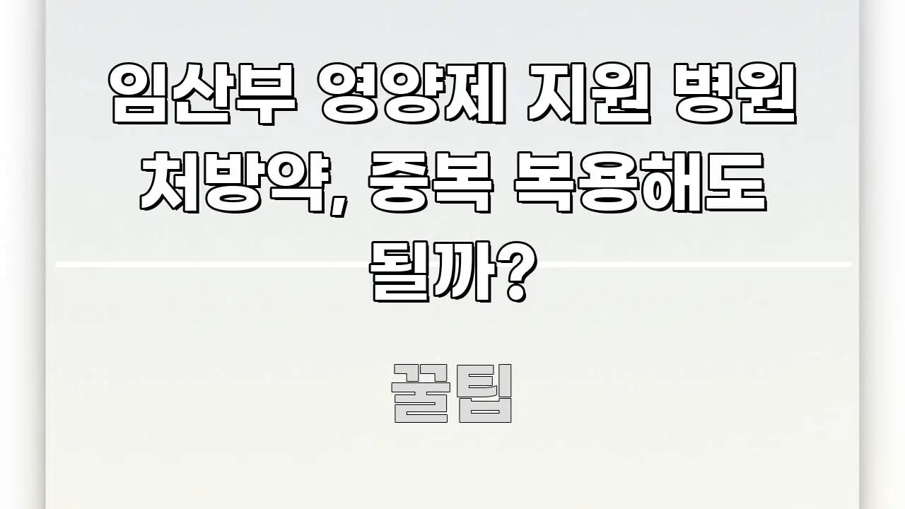임산부 영양제 지원 병원 처방약, 중복 복용해도 될까? 꼼꼼하게 정리된 미니멀 블로그 썸네일 - 가독성을 높이는 이미지