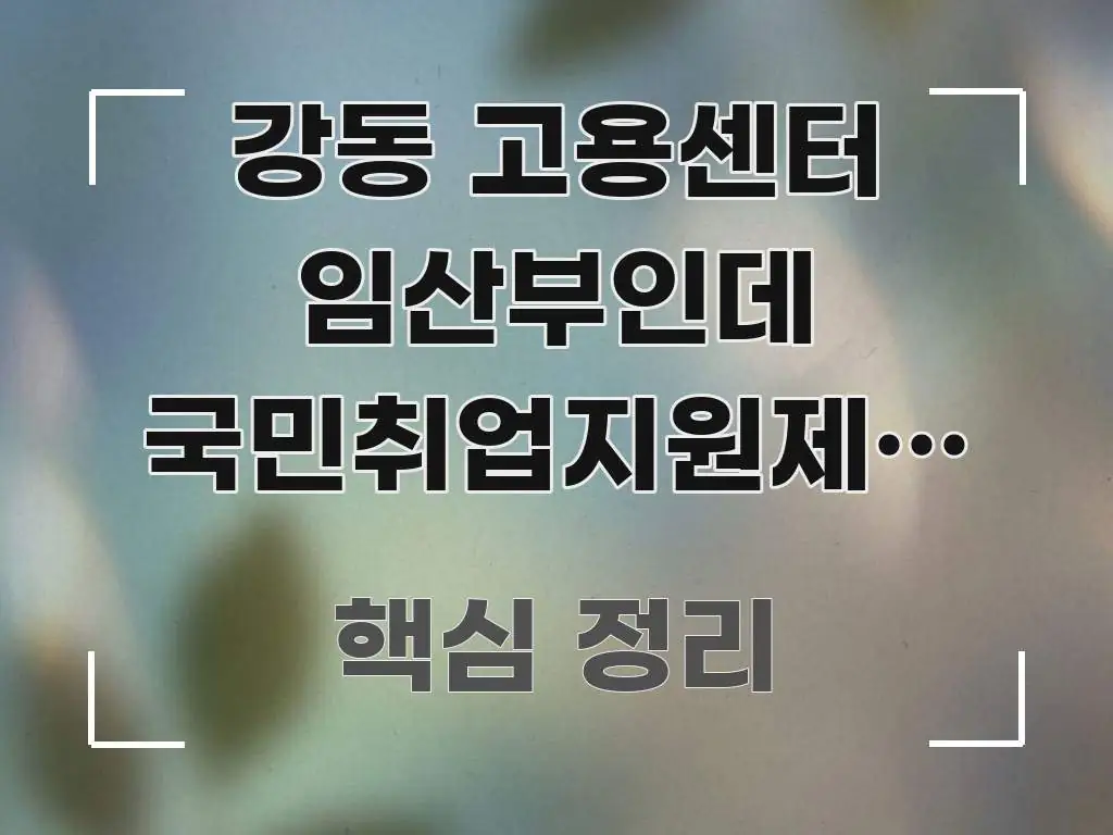 강동 고용센터 임산부인데 국민취업지원제도 신청 요점만 뽑아낸 가독성 높은 정보 이미지
