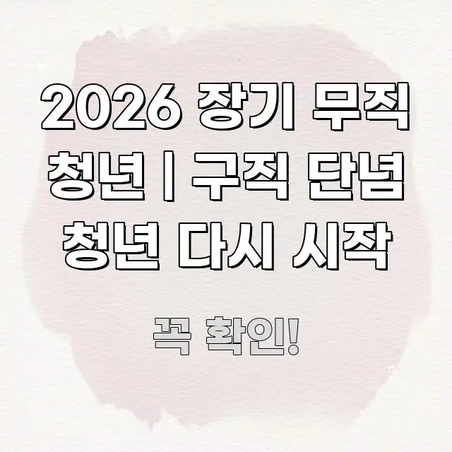 2026 장기 무직 청년 | 구직 단념 청년 다시 시작 핵심 키워드 중심의 블로그 섹션 구분 이미지 - 내용 요약을 위한 이미지