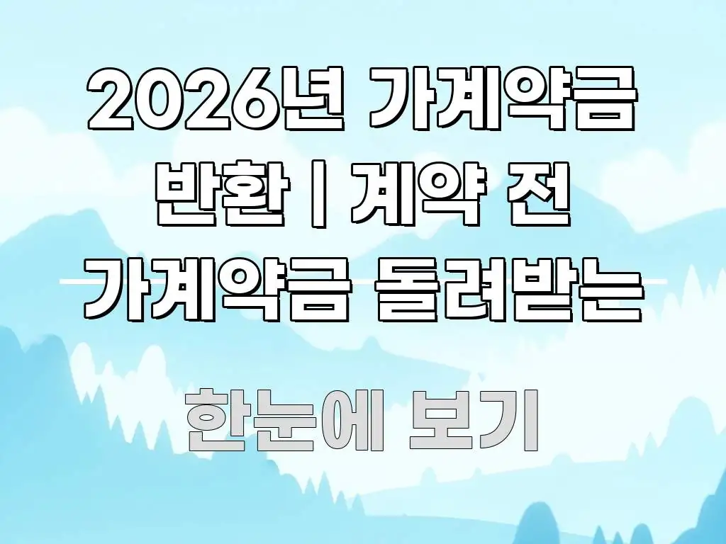 2026년 가계약금 반환 | 계약 전 가계약금 돌려받는 가독성 높게 정리한 정보 정리 카드 이미지