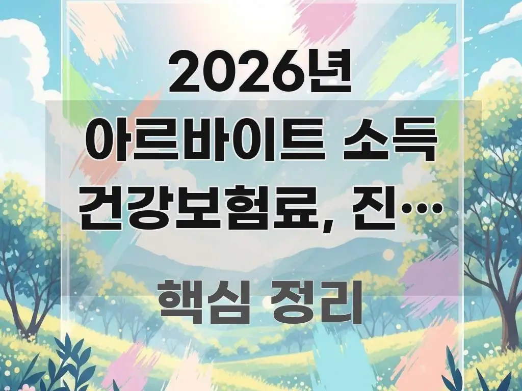 2026년 아르바이트 소득 건강보험료, 진짜 내야 검증된 정보로 구성된 핵심 정보 비주얼 - 본문 내용과 연관된 이미지