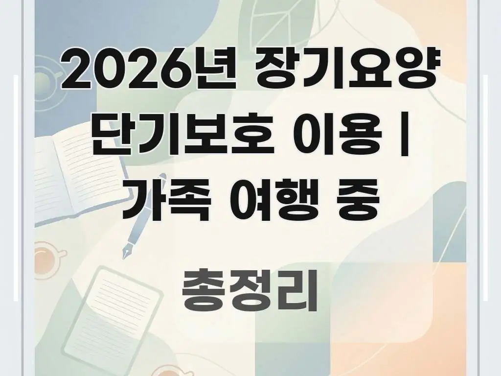 2026년 장기요양 단기보호 이용 | 가족 여행 중 흥미롭게 구성한 핵심 키워드 시각화 이미지 - 본문 내용과 연관된 이미지