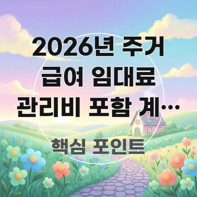 2026년 주거 급여 임대료 관리비 포함 계약 | 빠르게 이해할 수 있는 텍스트 포스터 이미지 - 활용 예시 이미지