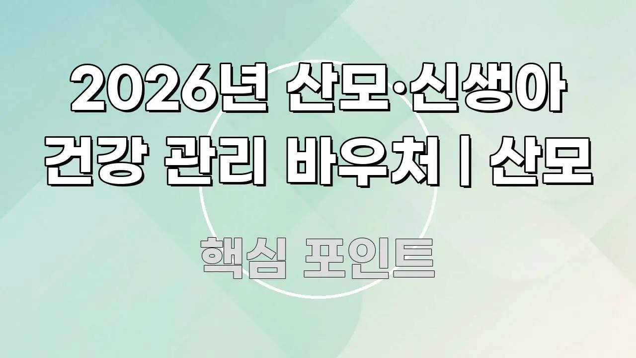 2026년 산모·신생아 건강 관리 바우처 | 산모 핵심만 담은 깔끔한 인포그래픽 표지 - 활용 예시 이미지