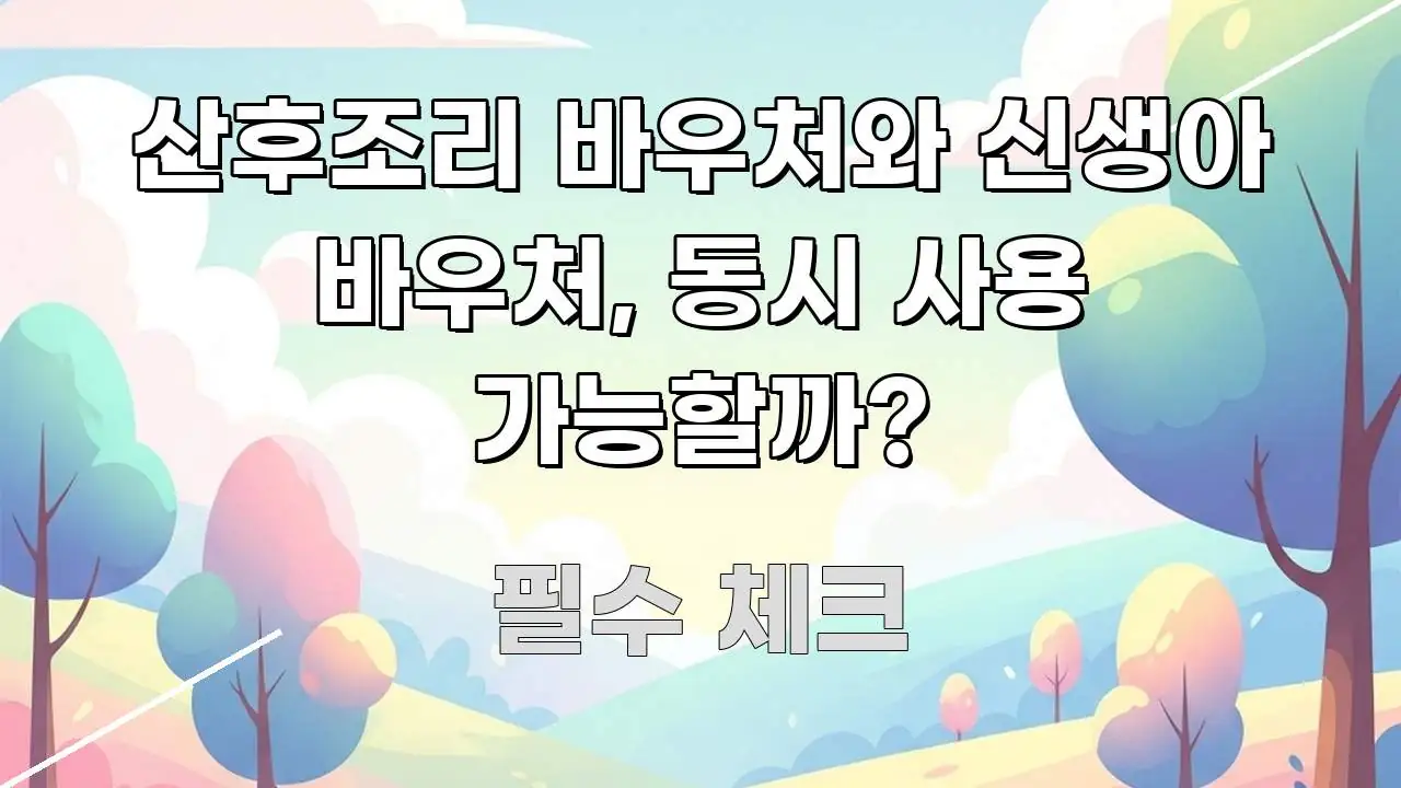 산후조리 바우처와 신생아 바우처, 동시 사용 가능할까? 신뢰할 수 있는 정보를 담은 블로그 헤더 이미지 - 독자 이해를 위한 이미지