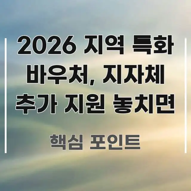 2026 지역 특화 바우처, 지자체 추가 지원 놓치면 명확하게 정리된 블로그 섹션 구분 이미지 - 내용 요약을 위한 이미지