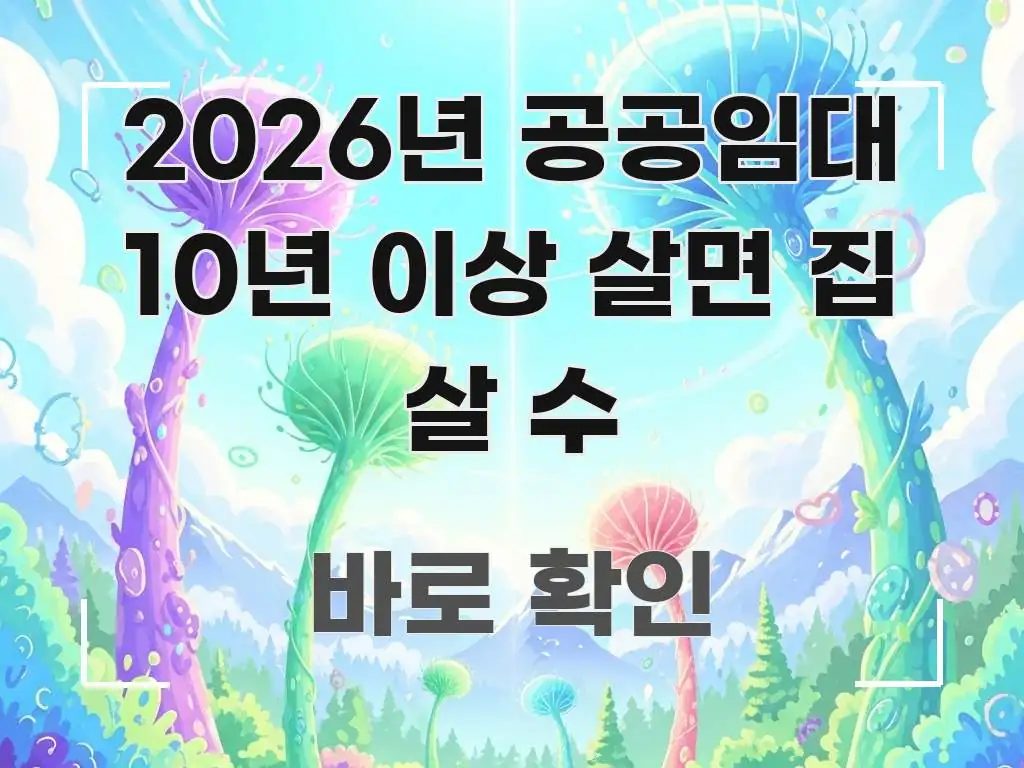 2026년 공공임대 10년 이상 살면 집 살 수 효율적으로 구성된 정보 카드 디자인 이미지 - 내용 요약을 위한 이미지