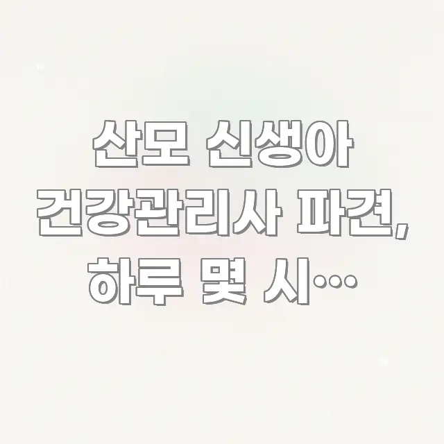 산모 신생아 건강관리사 파견, 하루 몇 시간 와야 실생활에 도움되는 블로그 대표 이미지 - 본문 내용과 연관된 이미지