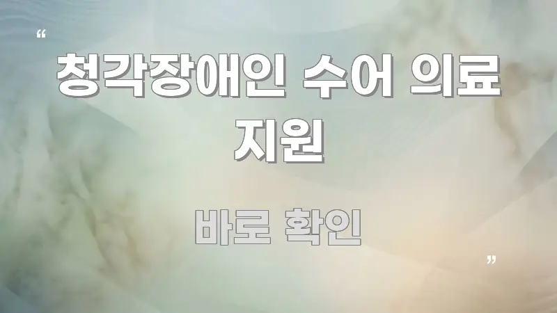 청각장애인 수어 의료 지원 효율적으로 구성된 블로그 대표 이미지 - 가독성을 높이는 이미지