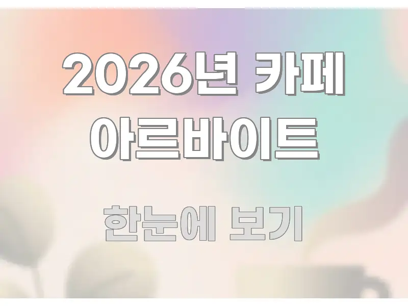 2026년 카페 아르바이트 독자를 위해 선별한 정보 전달형 표지 이미지