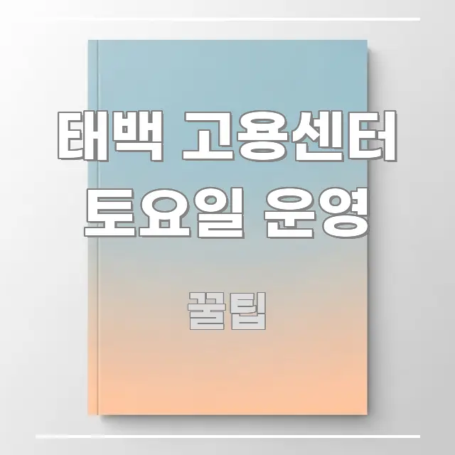 태백 고용센터 토요일 운영 한눈에 들어오는 텍스트형 카드뉴스 표지 이미지 - 설명을 돕는 이미지