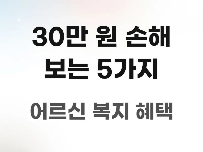 30만 원 손해 보는 5가지 핵심 요약 30만 원 손해 보는 5가지 흥미롭게 구성한 깔끔한 인포그래픽 표지 - 내용 요약을 위한 이미지