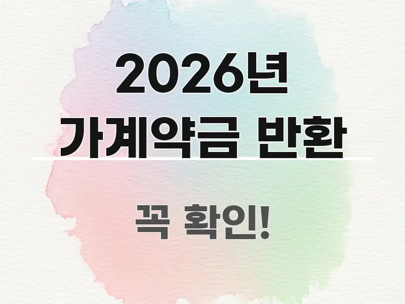 2026년 가계약금 반환 정보 이미지 2026년 가계약금 반환 이해하기 쉬운 심플 타이포그래피 표지 - 독자 이해를 위한 이미지