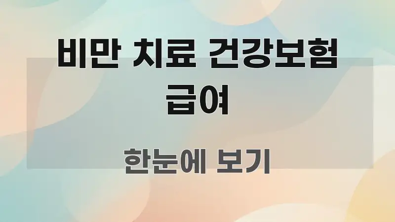 비만 치료 건강보험 급여 빠르게 이해할 수 있는 블로그 대표 이미지 - 활용 예시 이미지