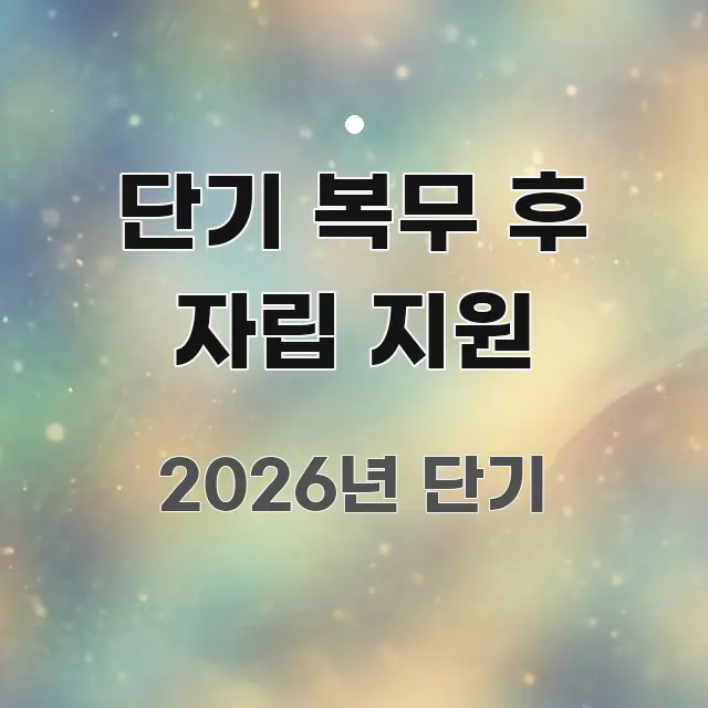 단기 복무 후 자립 지원 한눈에 들어오는 텍스트 포스터 이미지 - 가독성을 높이는 이미지