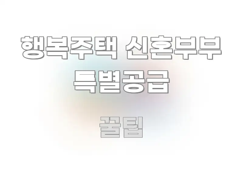 행복주택 신혼부부 특별공급 핵심 요점 중심의 텍스트 기반 블로그 이미지 - 활용 예시 이미지