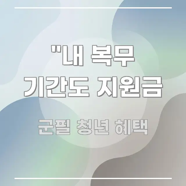 "내 복무 기간도 지원금 전문적으로 분석한 정보 전달형 표지 이미지 - 내용 요약을 위한 이미지