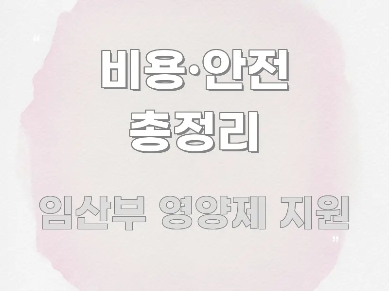 비용·안전 총정리 흥미롭게 구성한 정보 정리 카드 이미지 - 참고용 이미지